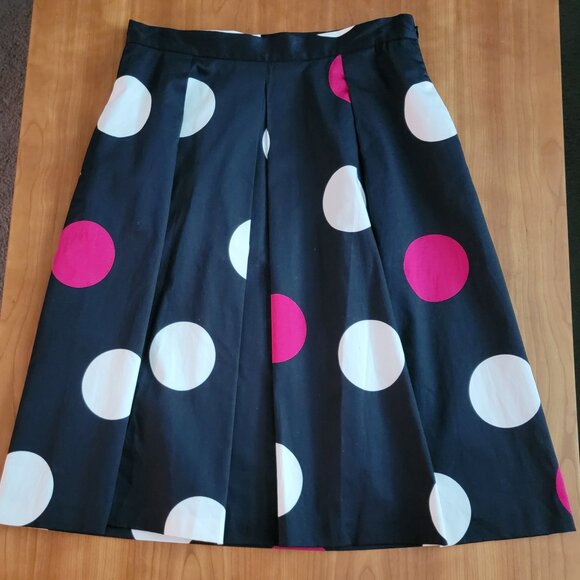 Talbots Cotton Polka Dot Skirt with Box Pleats - 4P - Picture 2 of 7